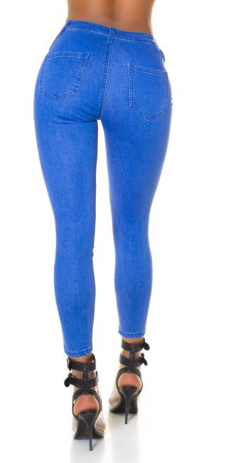 hoge taille jeans met cut-out blauw